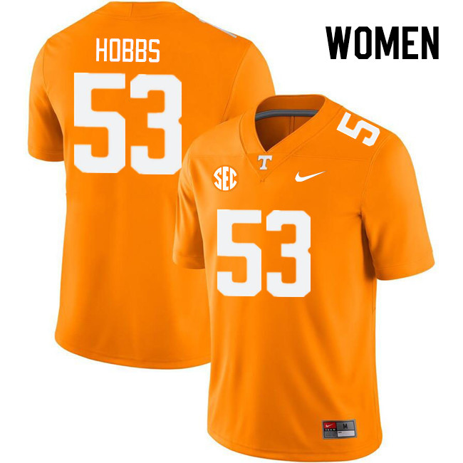 Women #53 Daevin Hobbs Tennessee Volunteers College Football Jerseys Stitched Sale-Orange - Click Image to Close
